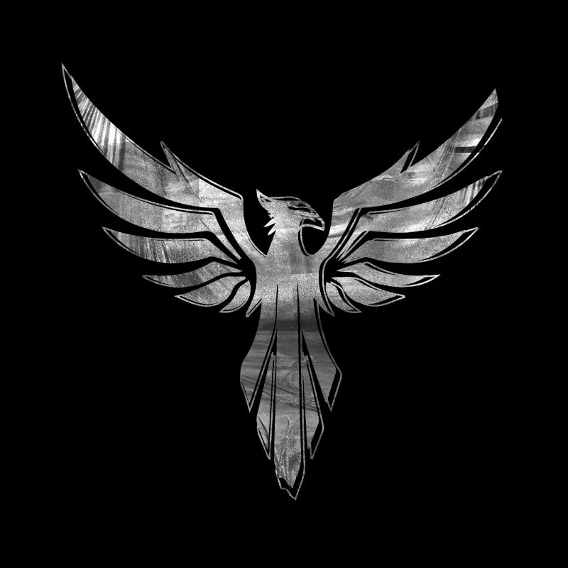 Phoenix,Bird,Graffiti,Silver