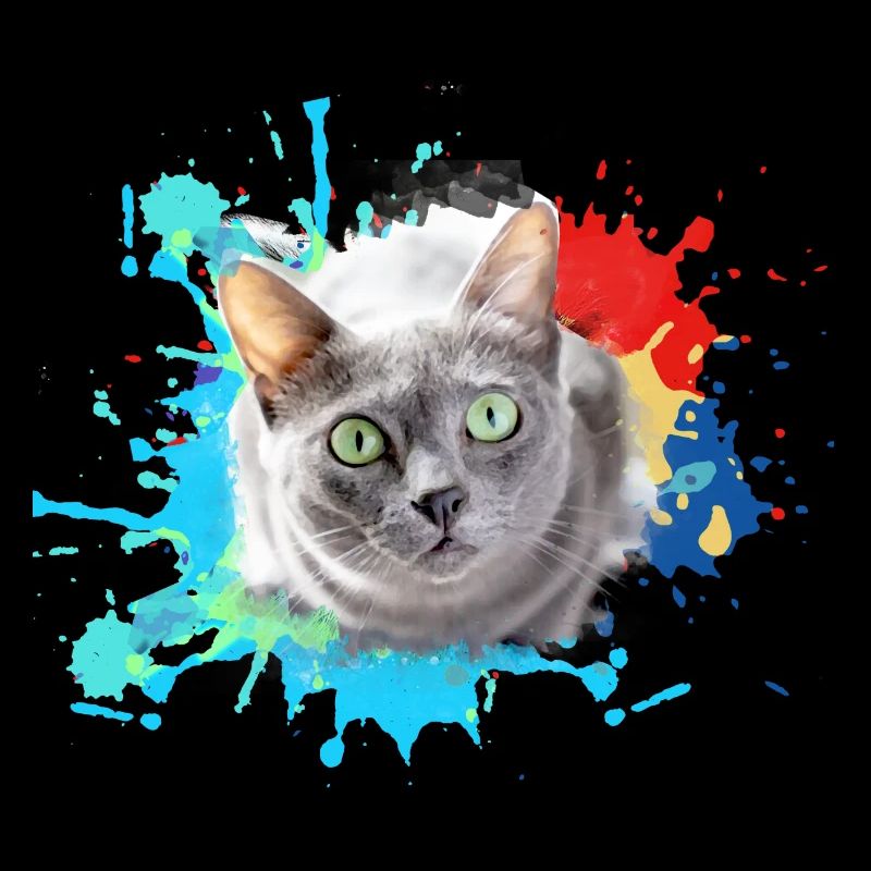 Chat,Yeux Verts,Graffiti,Peinture,Coloré