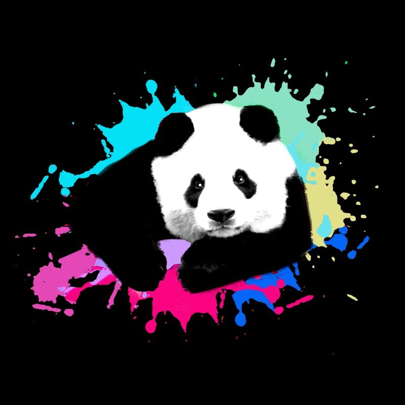 Panda,Panda Bear,Colorful,Graffiti,Painting,Blots