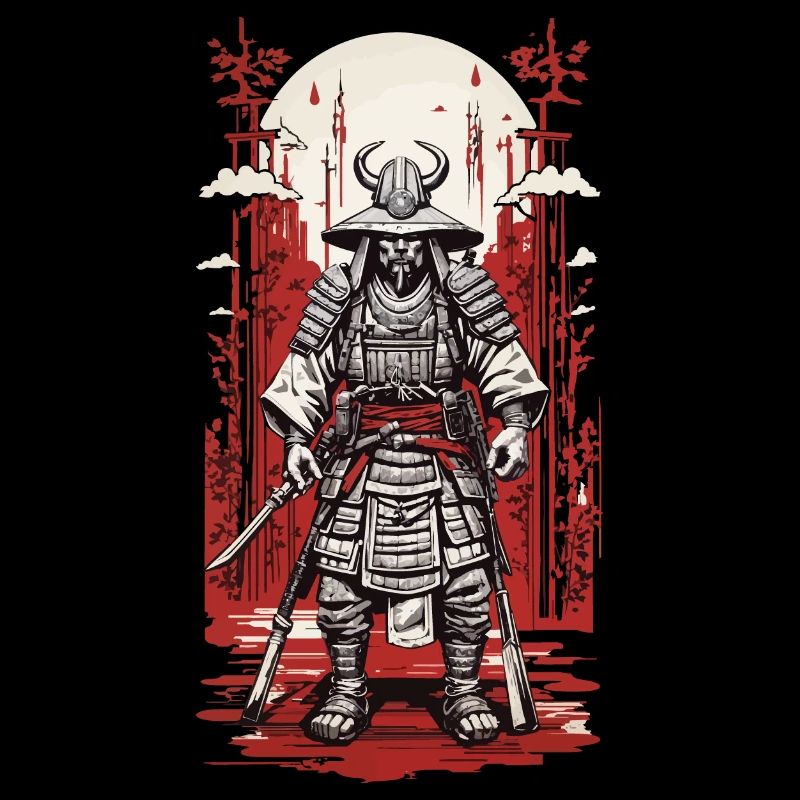 Samurai Retro Ukiyo-E Esthétique Japon Design