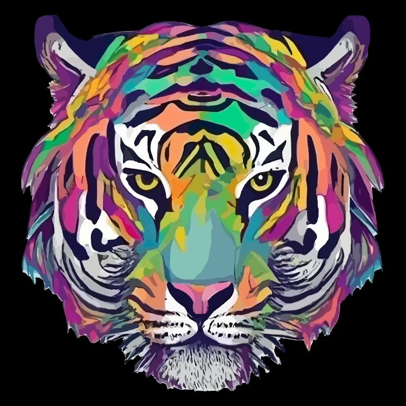 Tiger Head Graphic Tee Illustration Art Comic