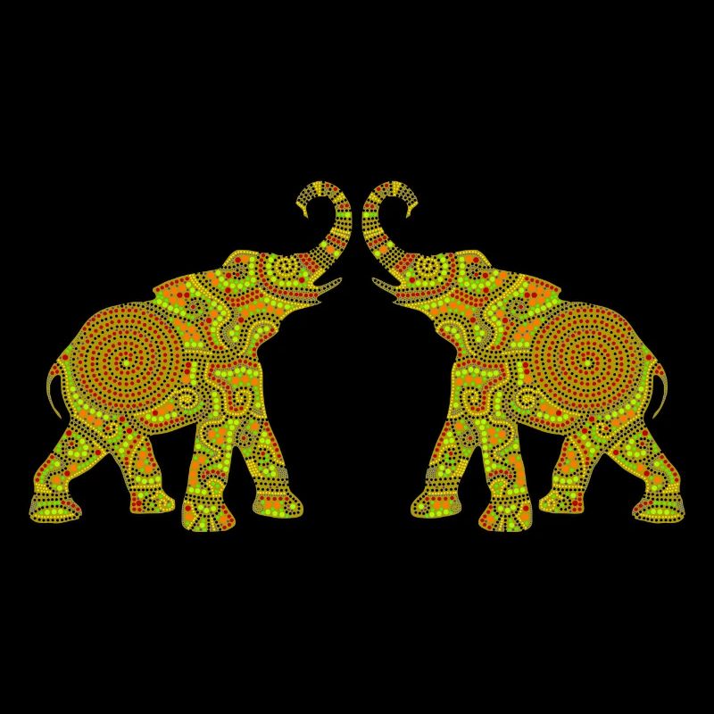 Merveilleux travail de points - Deux ÉLÉPHANTS3