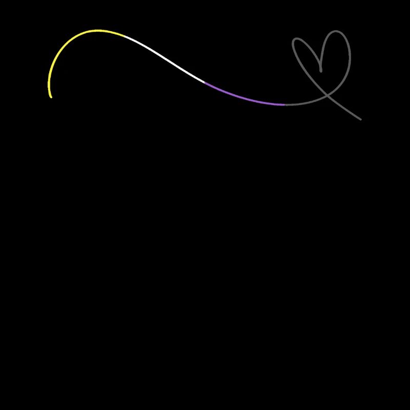 Nonbinary Pride Herzlinie Liebe minimalistisch