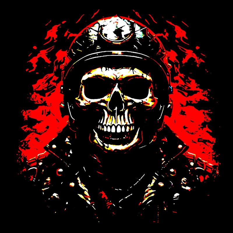 Feuriger Skull Biker