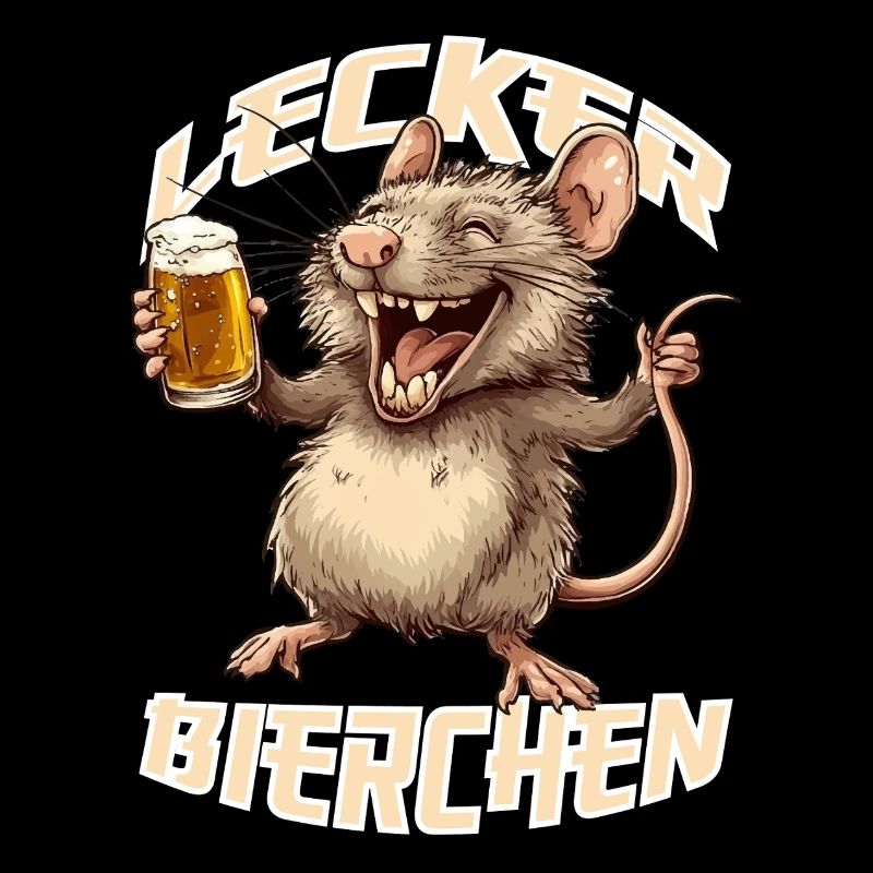 Lecker Bierchen X Ratte mit Bier lustiges