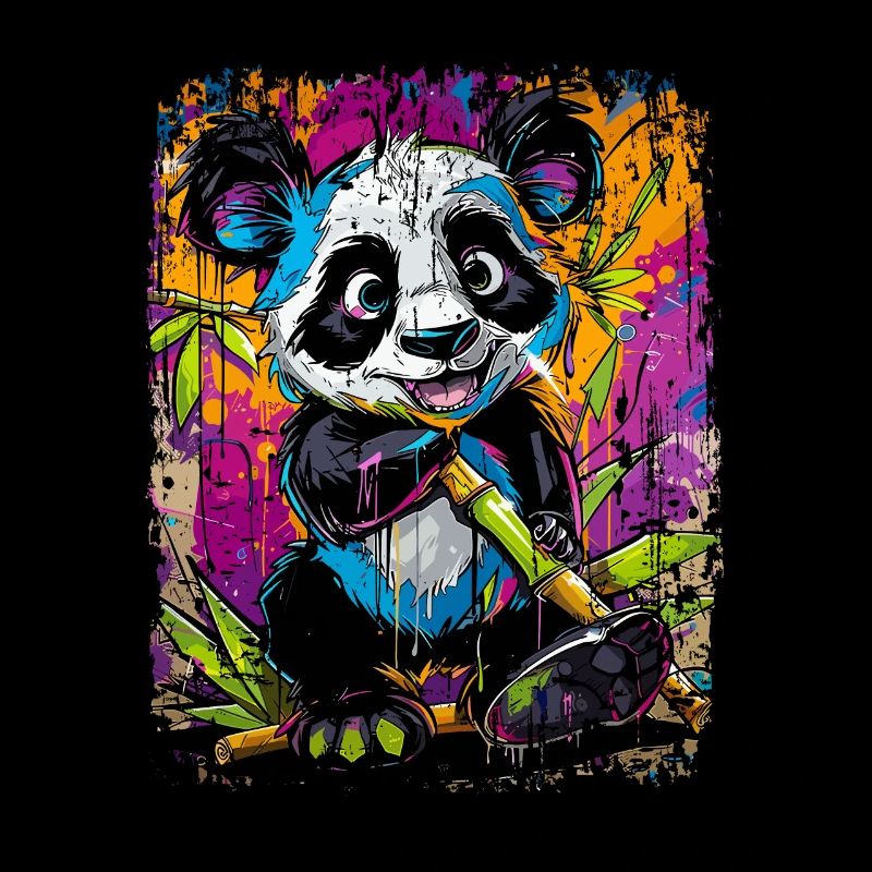 Ours panda mignon dans le style graffiti