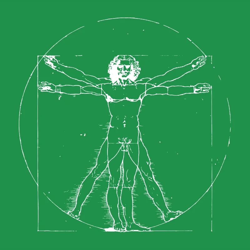 Vitruvian Man Leonardo Da Vinci Line Art