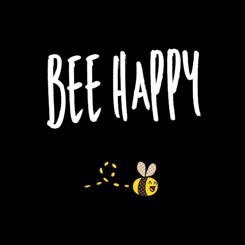 Bee happy Biene Imker Wespe Honig Spruch Bienen