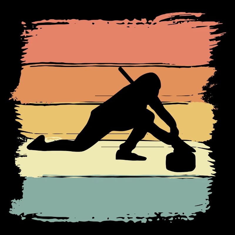 Curling rétro vintage pour les amateurs de curling