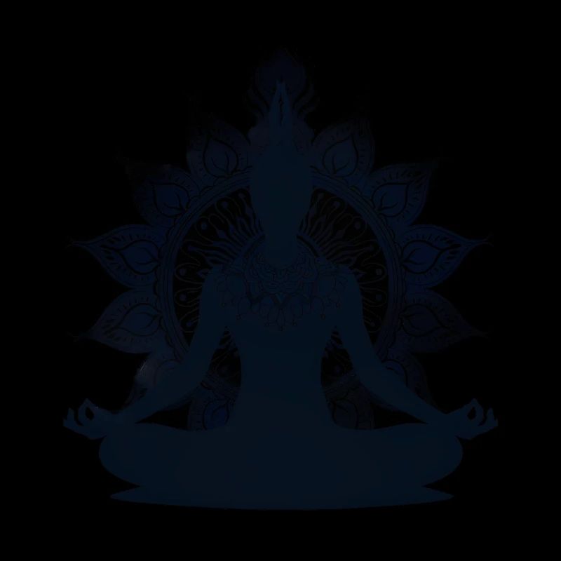 Serenes Yoga-Pose-Silhouette mit Mandala