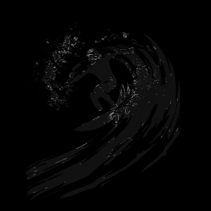 Surfer riding a huge wave in a 2