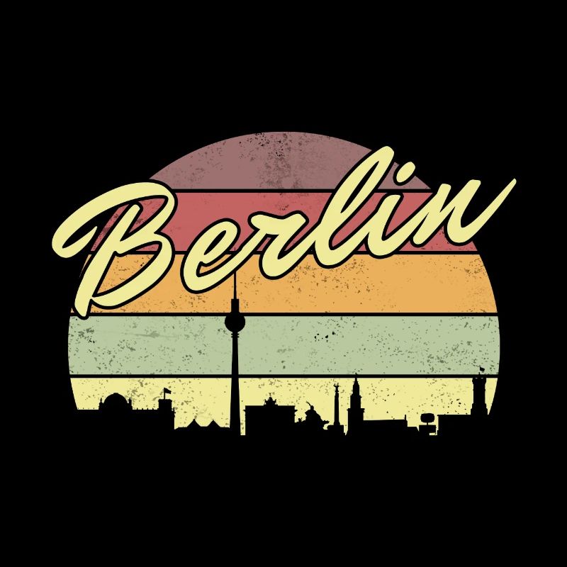 Berlin Bär Berliner Vintage Sonne Skyline Retro