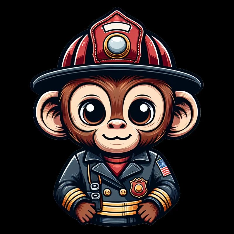 Cute Monkey Firefighter