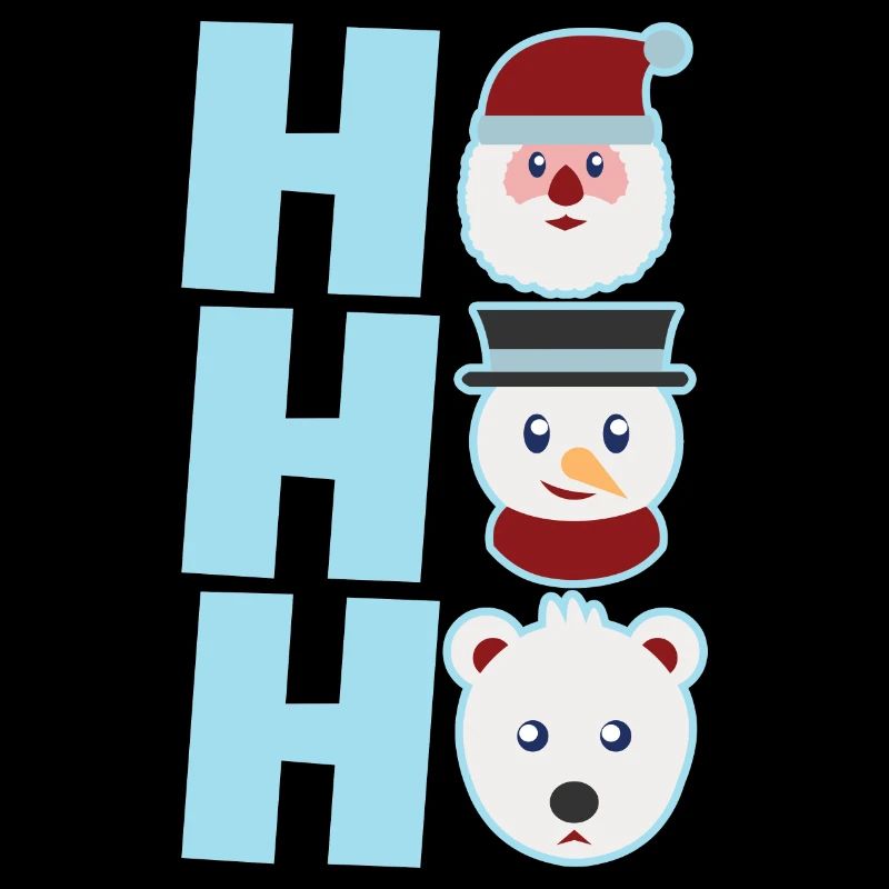 HoHoHo Funny Xmas Stuff Icon Santa Snowman & Bear