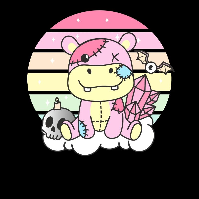 Kawaii Gothic Hippo Pastellfarben Gothic Goth