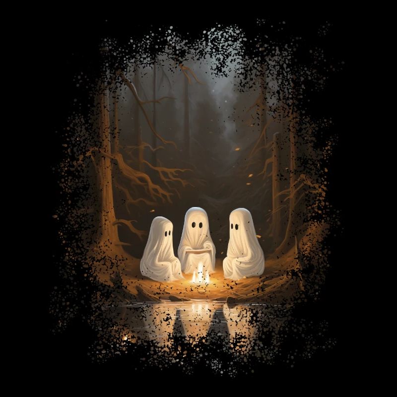 Vintage Ghost Campfire Camping Gothic Halloween
