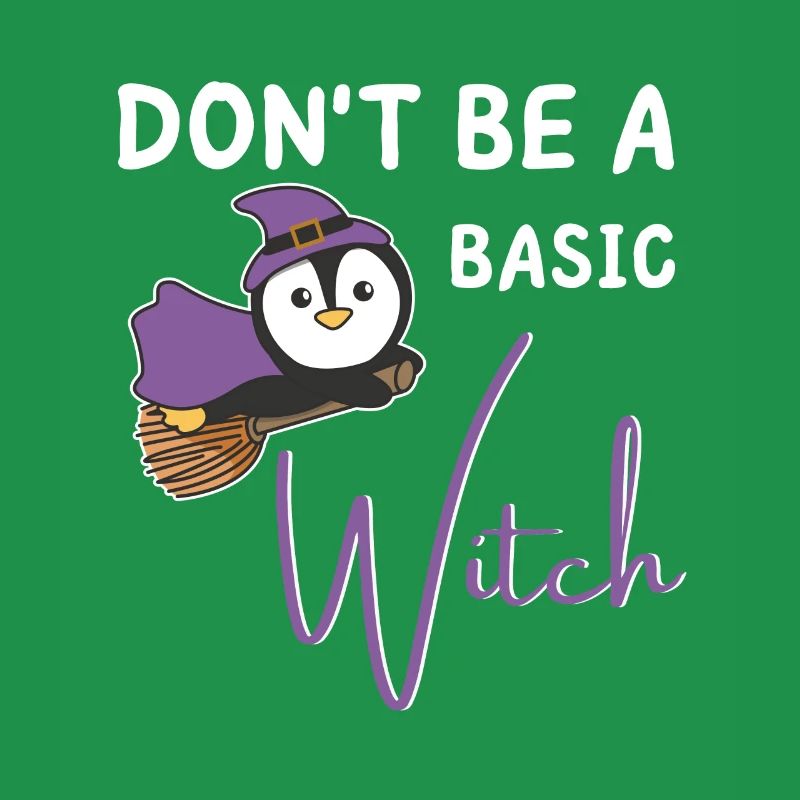 Pinguin Halloween Hexen don't be a basic witch