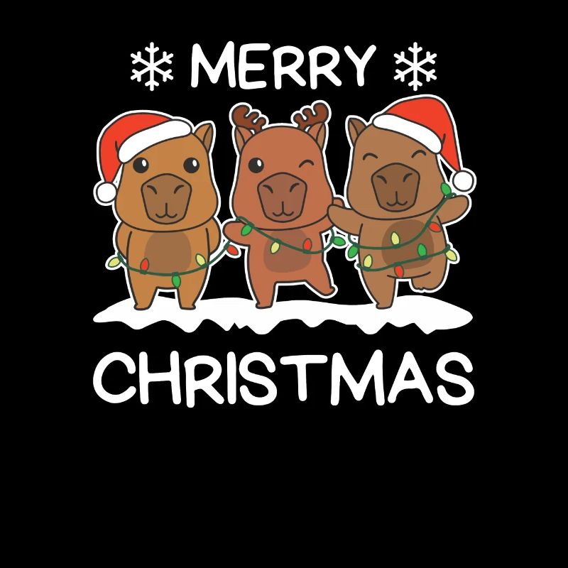 Frohe Weihnachten Capybara Heiligabend