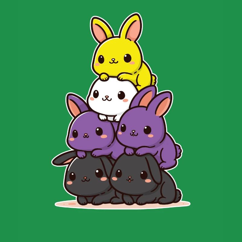 Bunnies Nonbinary Flag Pride Month Cute Bunny