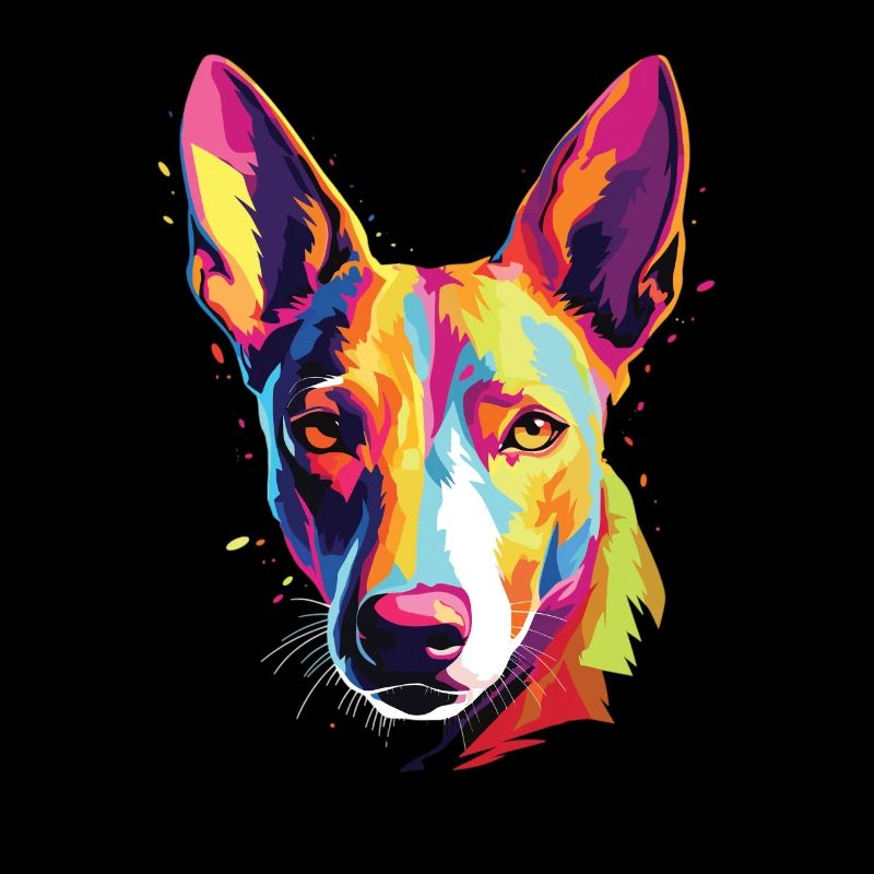 Wasserfarben Farbenfroher Basenji
