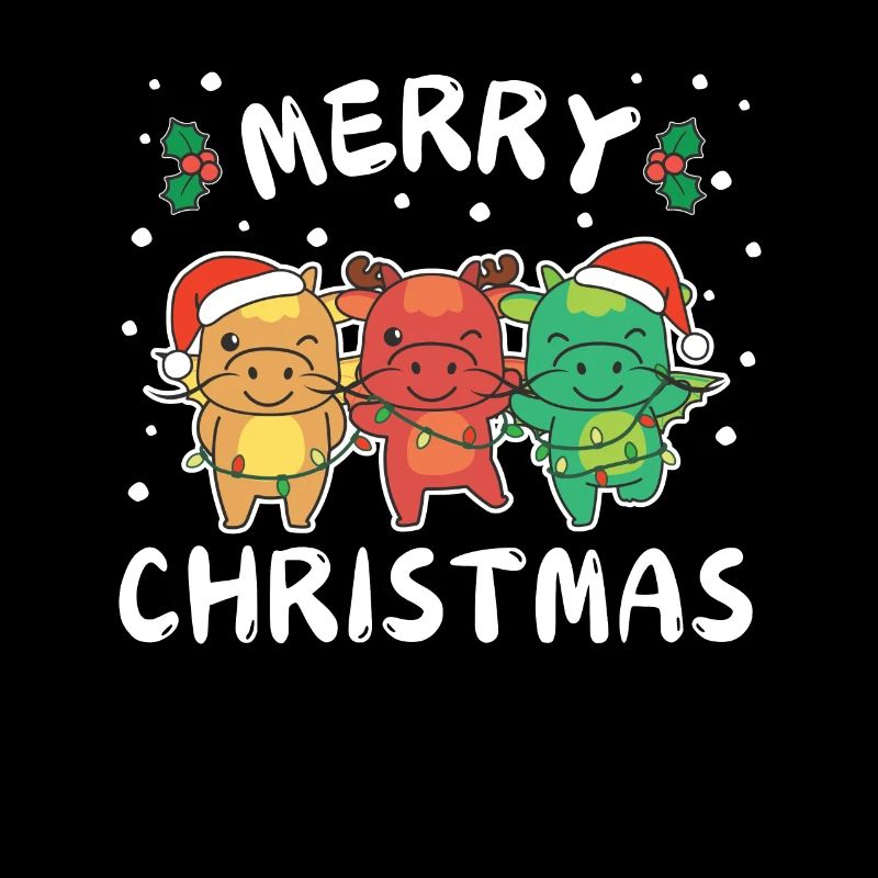 Joyeux Noël Doux Dragon Noël