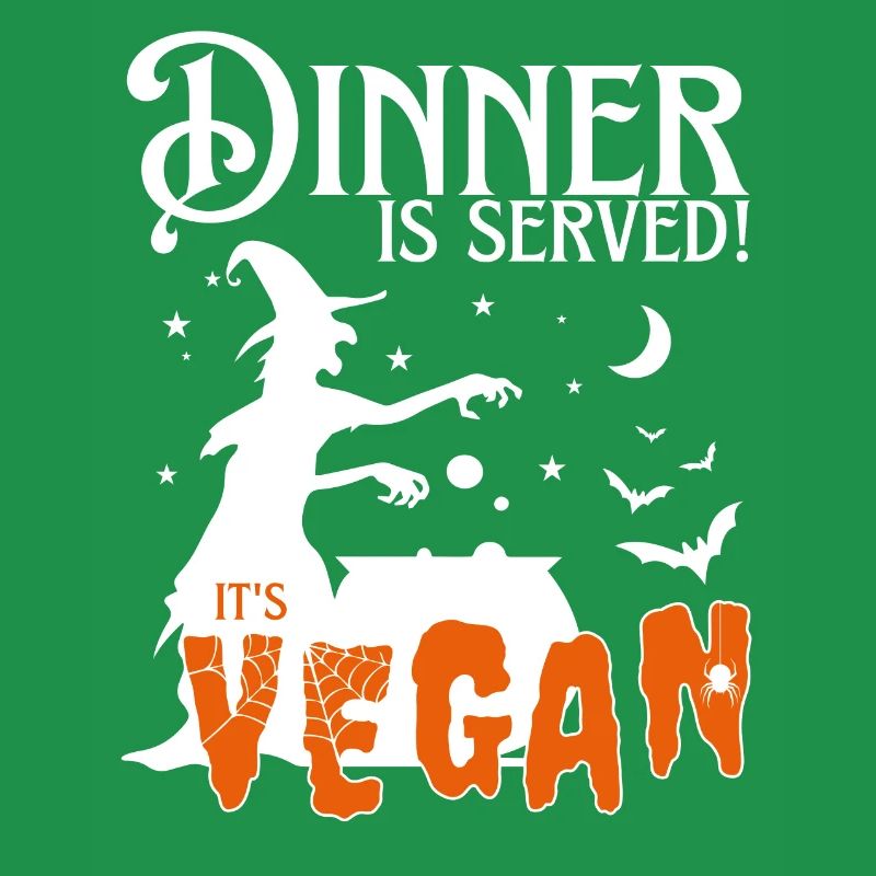 Veganes Hexen-Halloween-Party-Dinner wird serviert