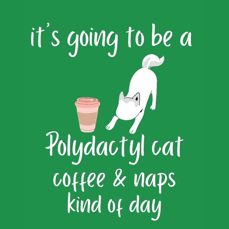 es wird ein Polydactyl Katze Kaffee Nickerchen Tee