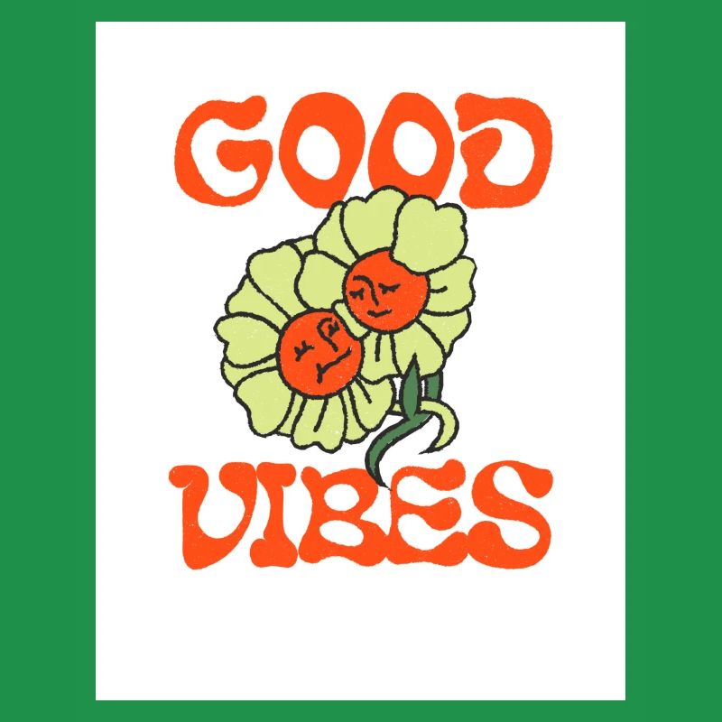 Orange Light Green Typecentric Psychedelic