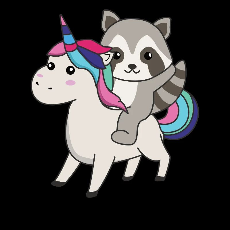 Waschbär Einhorn Tiere Einhörner Waschbären