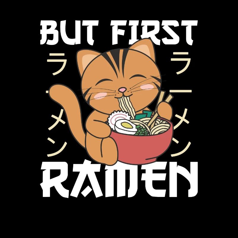 But first ramen cute cat eats ramen