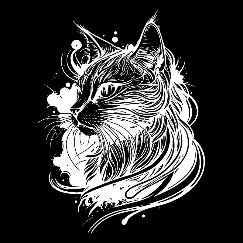Chat de l’espace mignon dans le style de tatouage