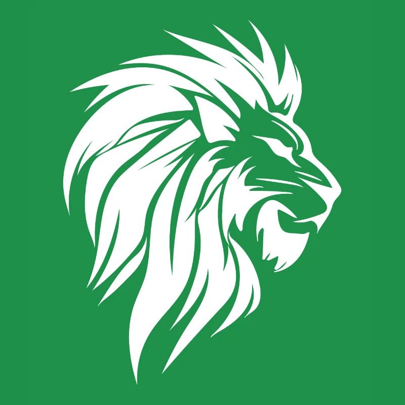 Evil Lion Head Tattoo Style Elegant Mane