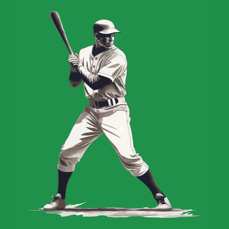 Baseball player with baseball bat