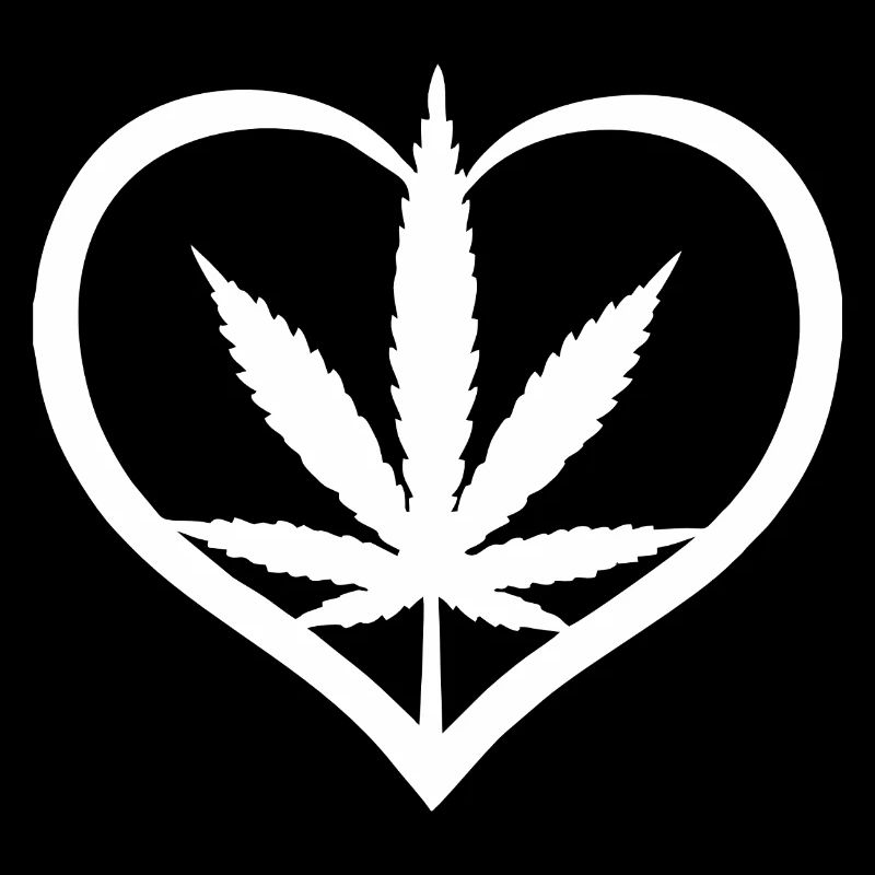 Herz mit Cannabisblatt - Weed - Marihuana - Hanf
