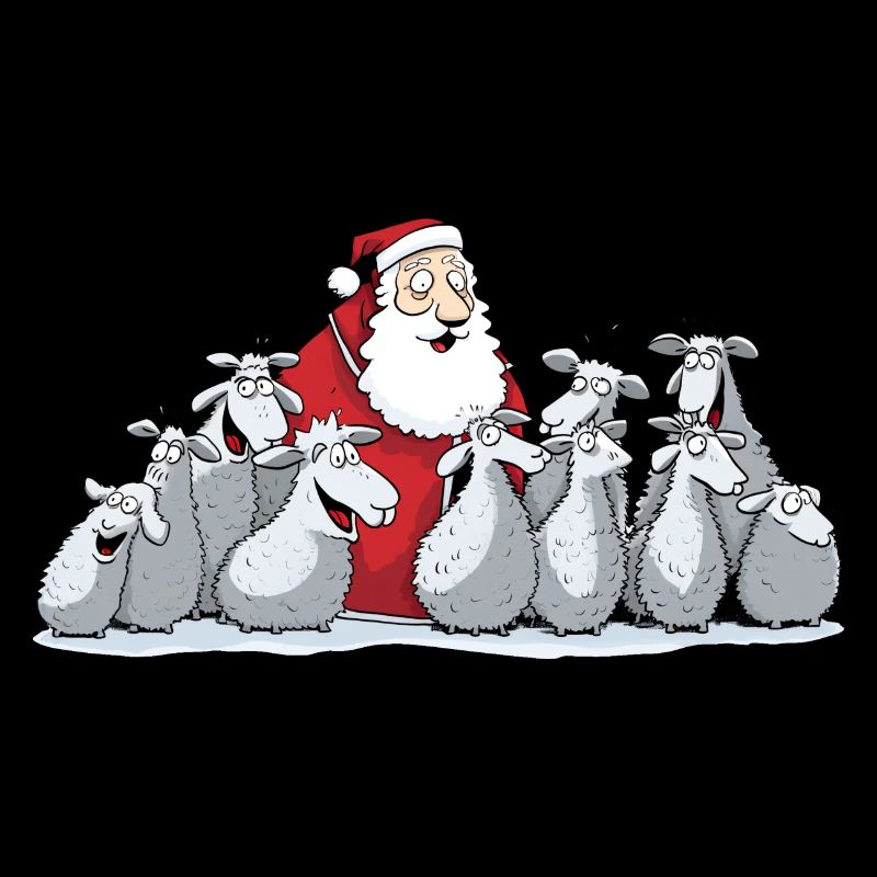 Chanter le Père Noël avec des moutons