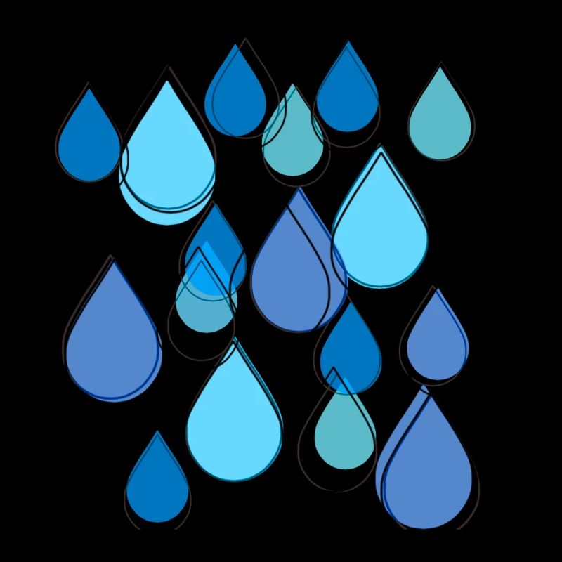 Rain, Drops, Raindrops, Blue