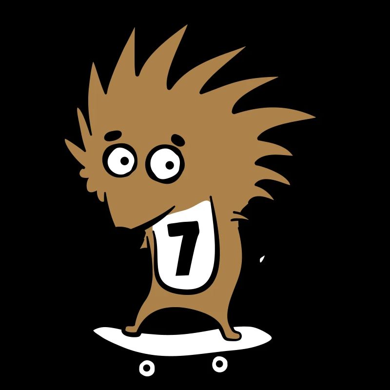 Skate Igel "Knut Heinrich" mit Startnummer 7