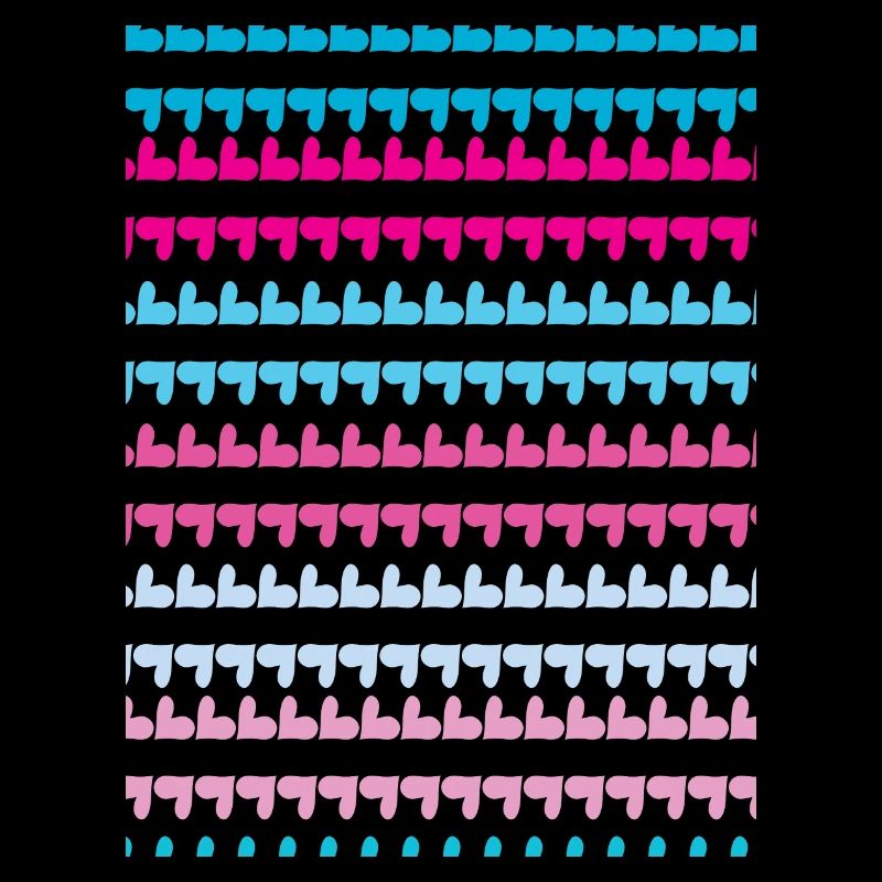 PINK BLUE HEARTS PATTERN