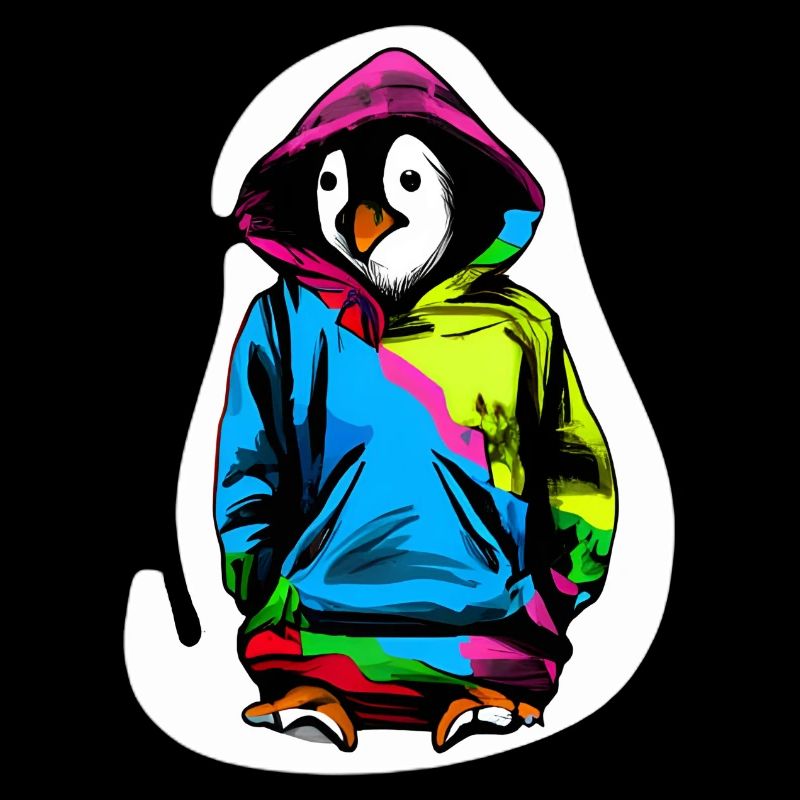 Süßer Pinguin mit Bunten Pullover