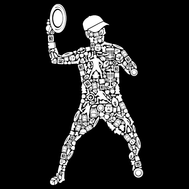 Disc Golf Player Symbols Silhouette Disc Golf