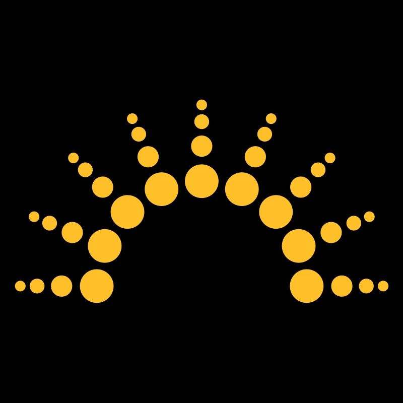 Half-circle circles points Sun logo