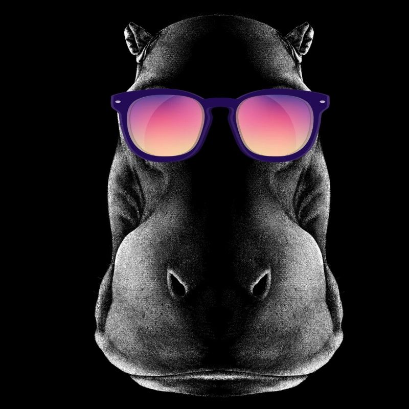Cooles Hippo Nilpferd Flusspferd mit Sonnenbrille