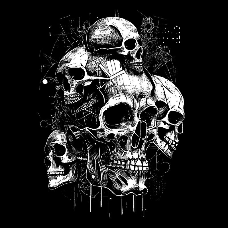 Retro Futuristic Skull Skull Design
