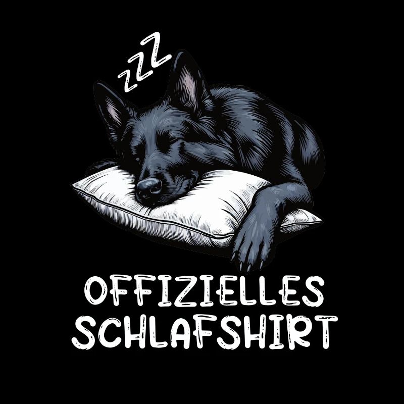 Offizielles Schlafshirt Schwarzer Schäferhund