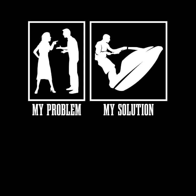 Jet Skier My Problem My Solution Pictogram Dad Mom