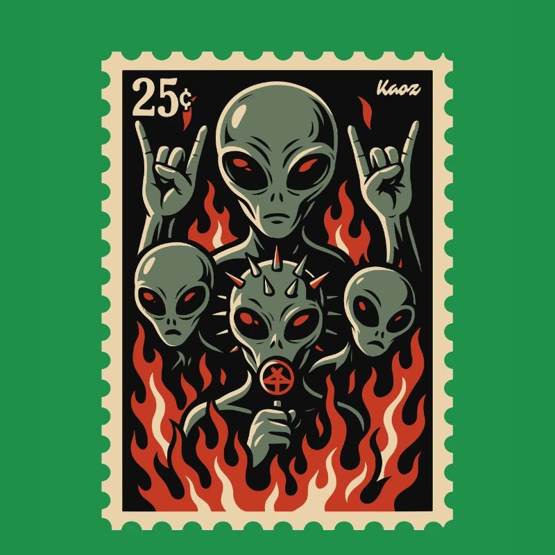 Aliens with mask and fire