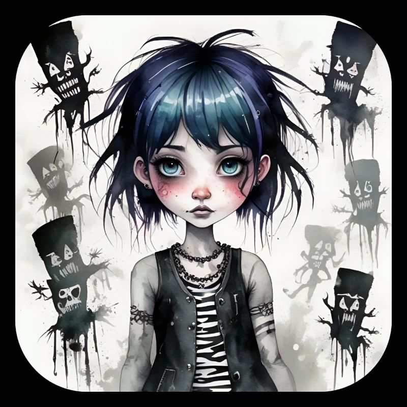 Fille punk gothique cool