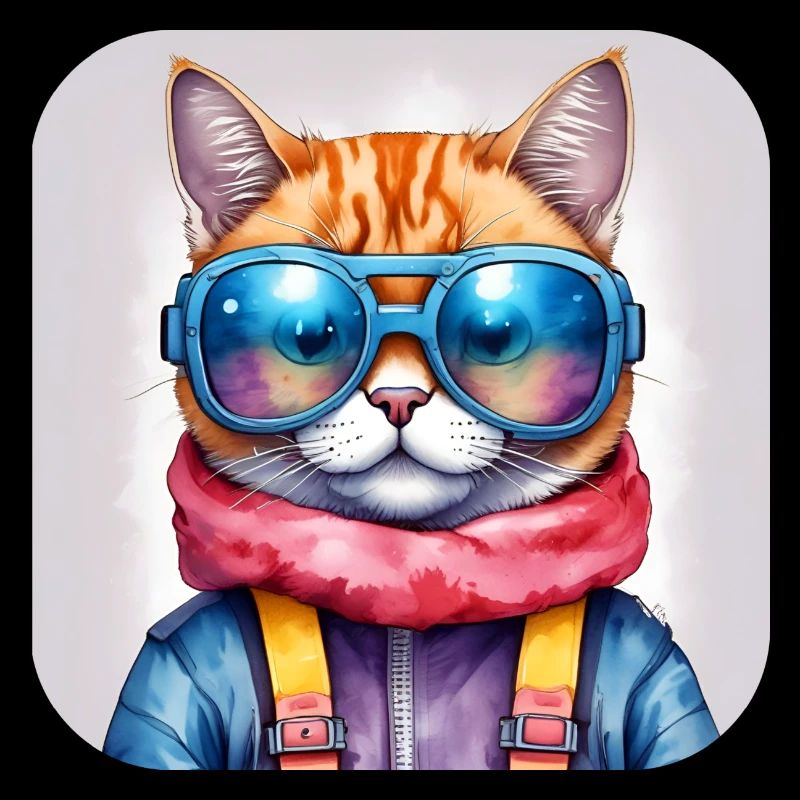 Coole Katze mit Sonnenbrille
