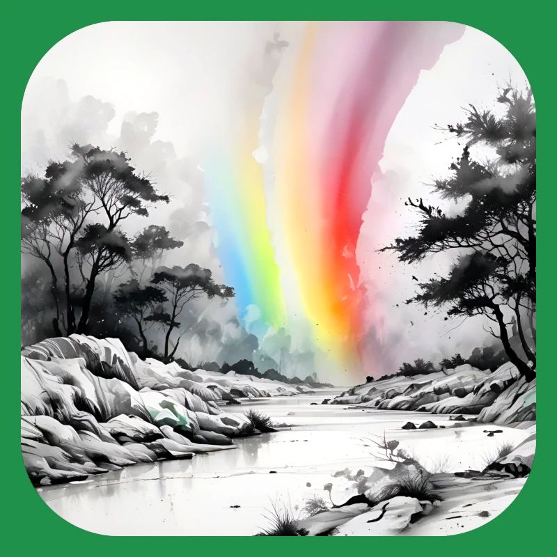 Landschaft mit Regenbogen