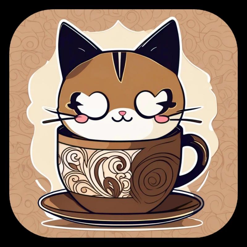 Chat de café mignon